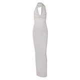 Summer new sexy backless split irregular slim-fit dress woman