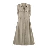 Women's Linen Midi Dress