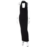 Summer new sexy backless split irregular slim-fit dress woman