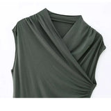 Pleated Long Dresses Woman Sleeveless Bodycon Dresses For Women Summer Draped Elegant Chic Woman Evening Dress New