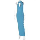 Summer new sexy backless split irregular slim-fit dress woman